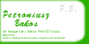 petroniusz bakos business card